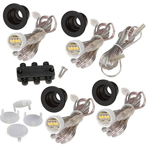 DEKOR LED Recessed Stair Lights Step Lighting for Indoor Outdoor Use (Dark Copper Vein, Add-On 4 Pack)