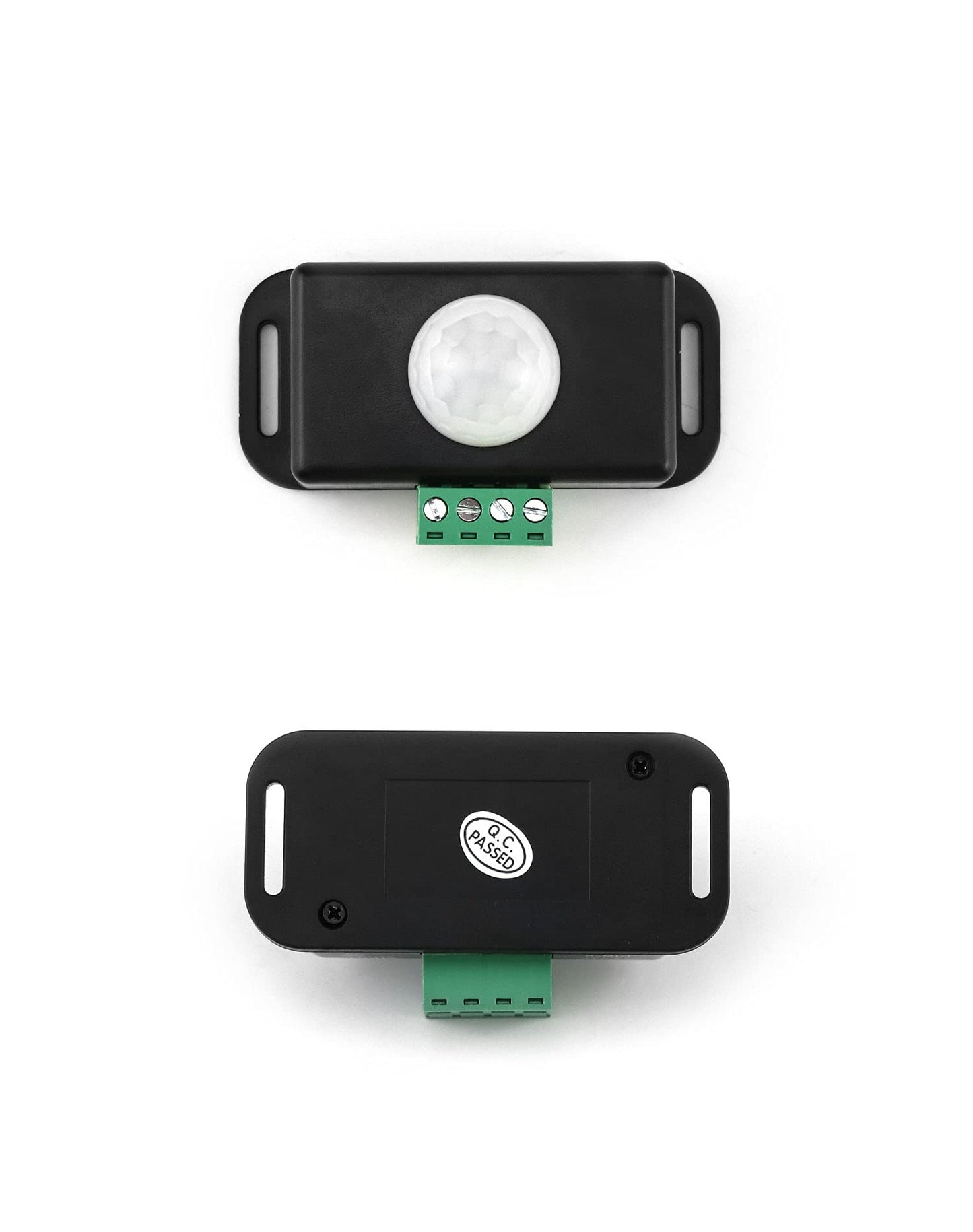 QWORK Motion Sensor LED Switch (2 Pack), 12-24V, 6A, Adjustable Delay Time, 5-8M Induction Distance, 60° Field of View, for LED Strip Lighting, Wall