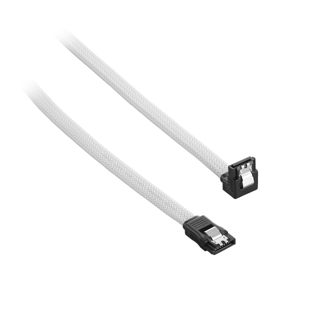 CableMod ModMesh Sleeved Right Angle SATA 3 Cable (White, 60cm)