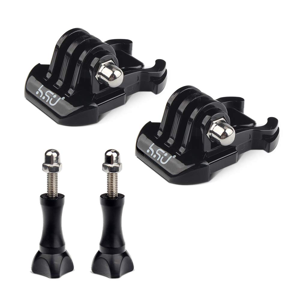 HSU Quick Release Buckle Clip Basic Base Mount, Long Thumb Screw Accessory Kit for GoPro Hero 13 12 11 10 9 8 7 6 5 4 3+ 3 AKASO Campark and Other