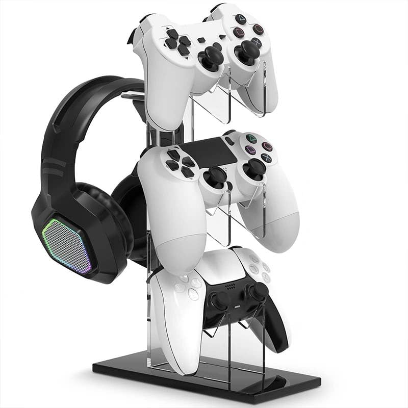 GUQIANLU Game Controller Enhance Gaming with A 3 Tier Controller Holder & Headset Stand for PS5, PS4, Xbox ONE, Switch, & STEAM. Create A Gaming