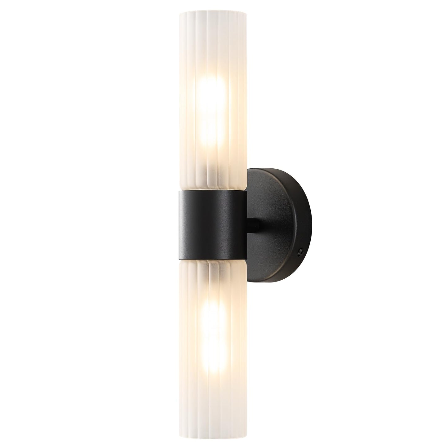 Timeweave Bathroom Light Fixtures 2-Light, Modern Vanity Light for Bathroom, Wall Sconce with Frosted Glass Rods Shades, Hardwired Wall Light Fixtures