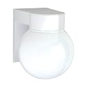 Nuvo Lighting SF77/531 Utility Fixture Die Cast Aluminum Durable Outdoor Wall Mount Porch and Patio Light with White Glass Globe, White