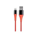 Monoprice Ultra Durable Nylon Braided MFi Certified Lightning to USB-A Charging Cable, 3 Feet, Red - Premium Series (Pack of 1)
