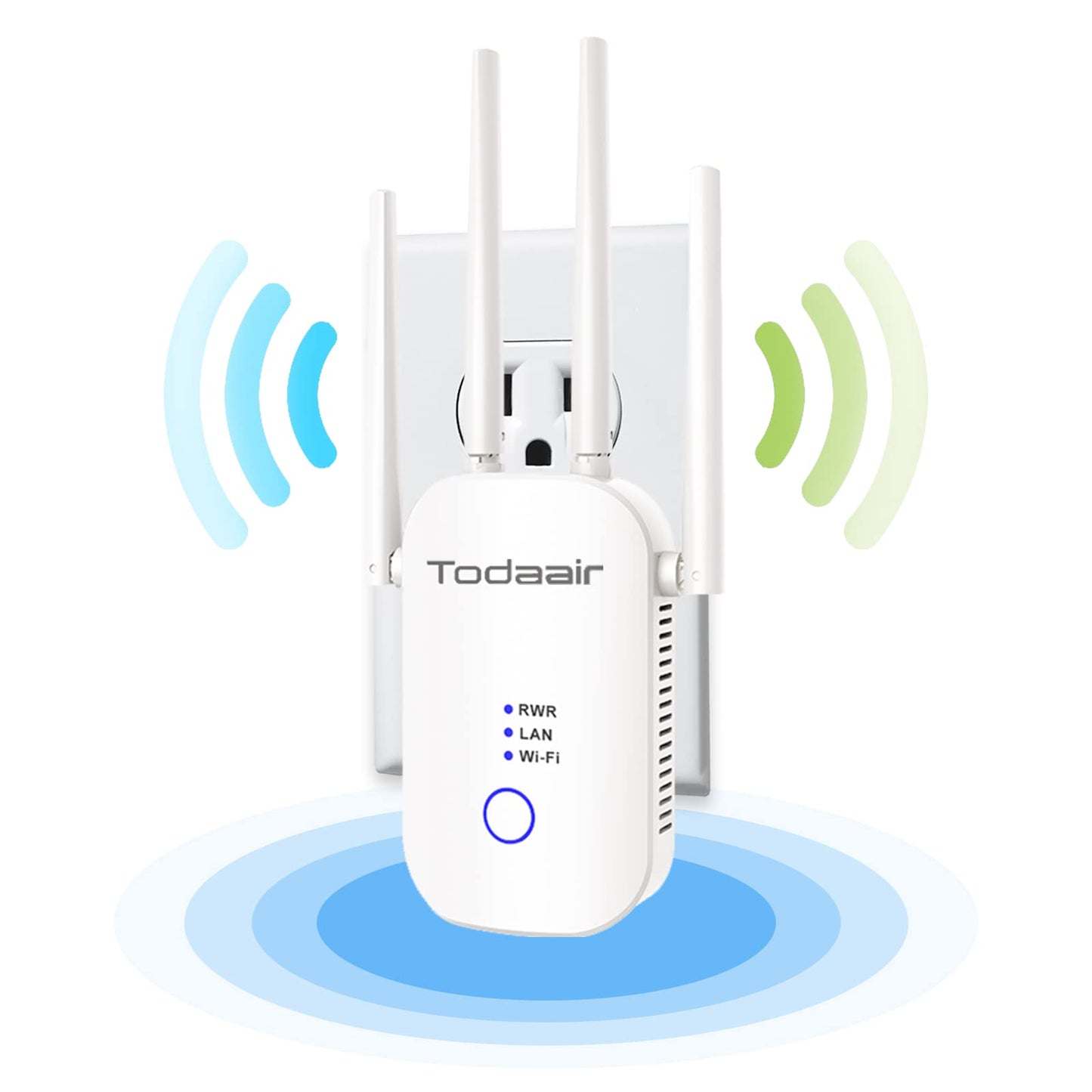 1200Mbps WiFi Range Extender Signal Booster, Covers up to 3500Sq. ft and 35 Devices, 2.4 & 5GHz Dual Band WiFi Repeater with Ethernet/LAN Port