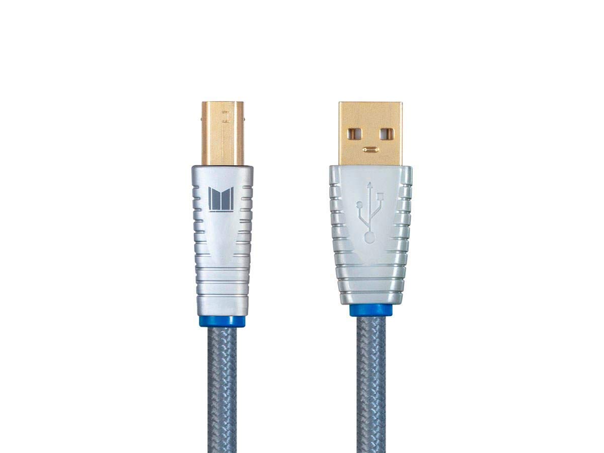 Monolith USB Digital Audio Cable - USB Type-A to USB Type-B, Gold-Plated Connectors, 22AWG, 2 Meter, Gray