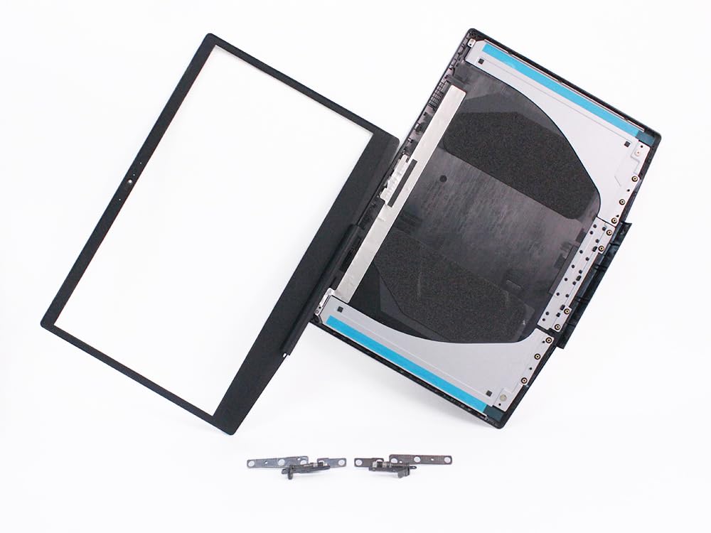 CyanWind LCD Cover Hinges Front Bezel Covers Set Black for Dell Ins-piron Gaming G3 15 3500 3590 Laptop 0747KP 747KP Back Shell Rear Lid Top Case