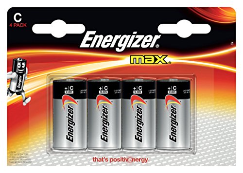 Energizer Max Premium C Batteries, Alkaline C Cell Battery (4 Count) E93BP-4