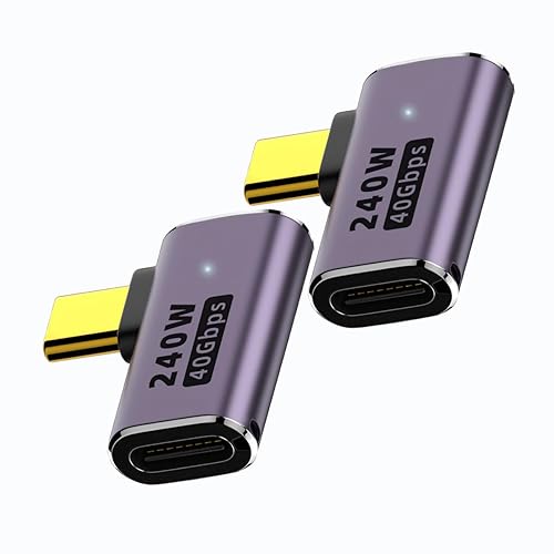 rgzhihuifz Right Angle USB C Male to Female Adapter Extender .Type C Coupler with PD 240W 40 Gbps 8K/60hz Video Compatible for Thunderbolt 4/3…