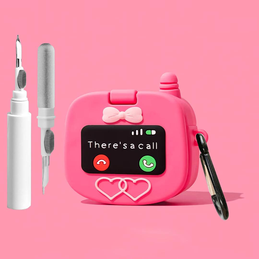 Cute Case for AirPods 4 Case Cover 2024 with Cleaner kit,Airpods 4 Cases Women Anti-Drop Silicone iPods 4 Earbuds Accessorie Charging Cases Girl