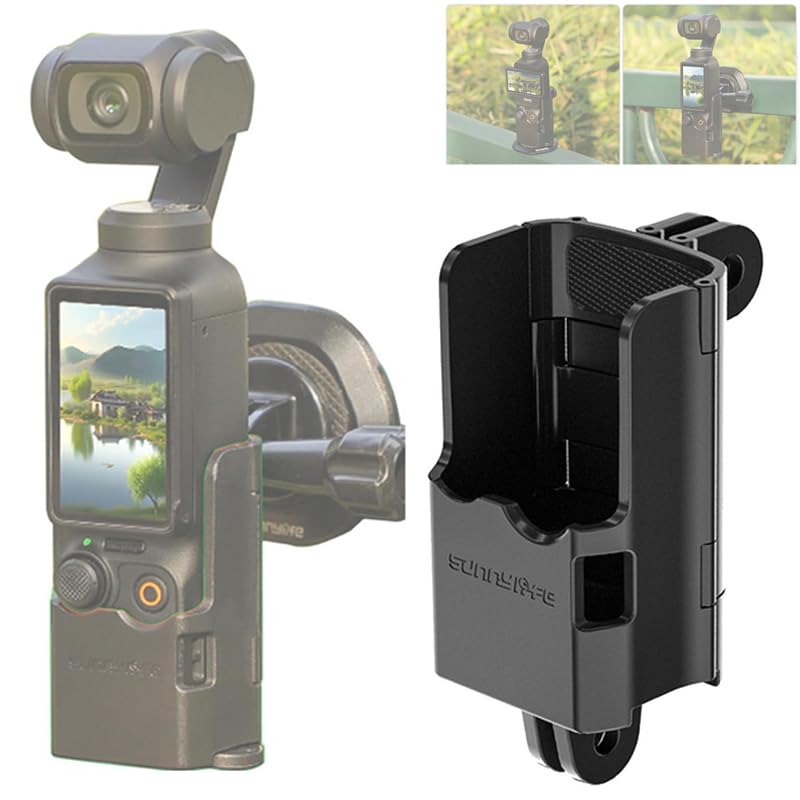 Honlyn Expansion Adapter for DJI Osmo Pocket 3,Dual Gopro Foldable Interface with 1/4 Holes for Selfie-Stick/Tripod/Car/Bicycle/Backpack/Chest Strap