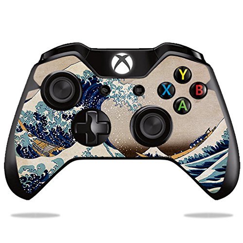 MightySkins Skin Compatible with Microsoft Xbox One or One S Controller - Great Wave of Kanagawa | Protective, Durable, and Unique Vinyl Cover | Easy