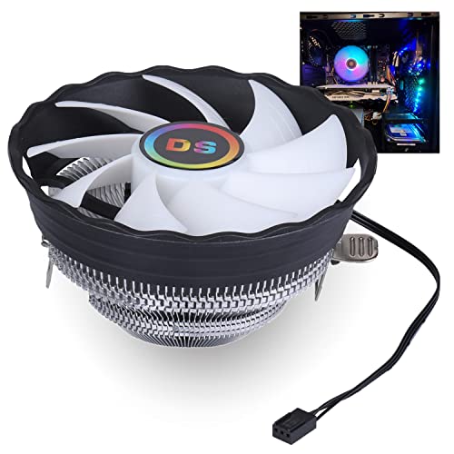 DS leddess 120MM CPU Fan- 1500RPM Aluminum Extruded Cooling Fan with Fixed RGB, Compatible with Intel LGA 1155/1151/775/1366 (2ND C Series)