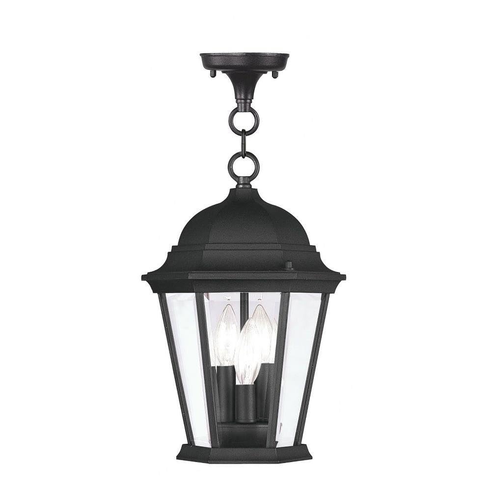 Livex Lighting 7564-14 Hamilton 3 Light Outdoor Chain Hang, Black,Black Lighting, 0.1 x 0.1 x 14