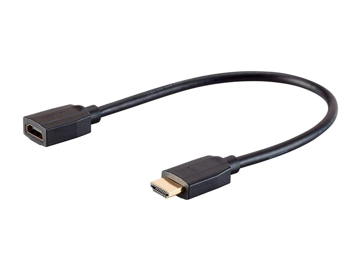 Monoprice High Speed HDMI Extension Cable - 48Gbps, Ultra 8K, Dynamic HDR, eARC, 1 Feet, Black - DynamicView Series