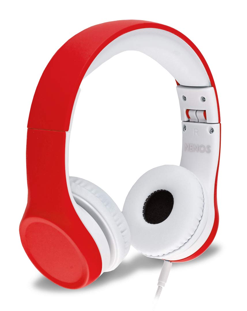 Nenos Kids Headphones for Toddlers - Limited Volume (Red)
