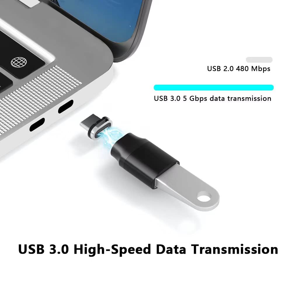 AUCON USB C to USB Adapter, USB C to USB 3.0 Magnetic Adapter Compatible with MacBook Pro USB Hub Keyboard U Disk 5 Gbps Data Transmission