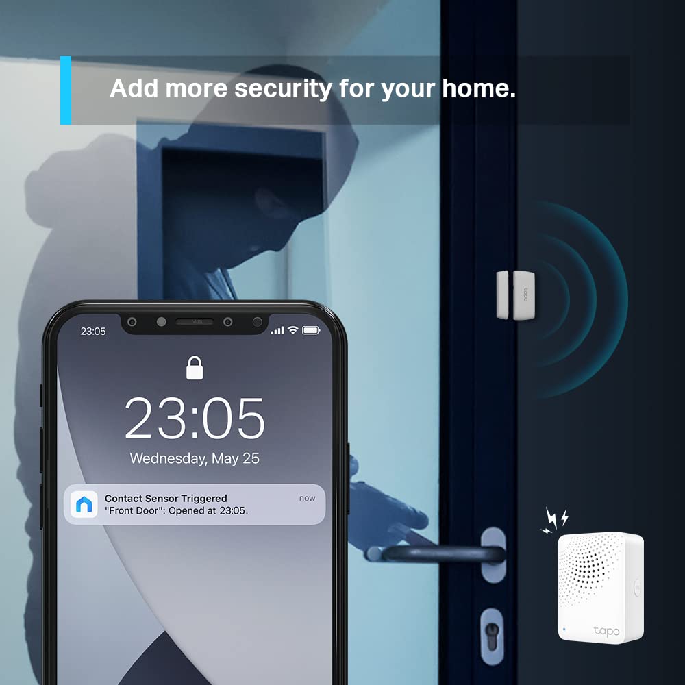 Tapo Door Sensor Mini, Requires Tapo Hub, Long Battery Life w/Sub-1G Low-Power Wireless Protocol, Contact Sensor, 15mm Wide Gap Allowed, Real-Time