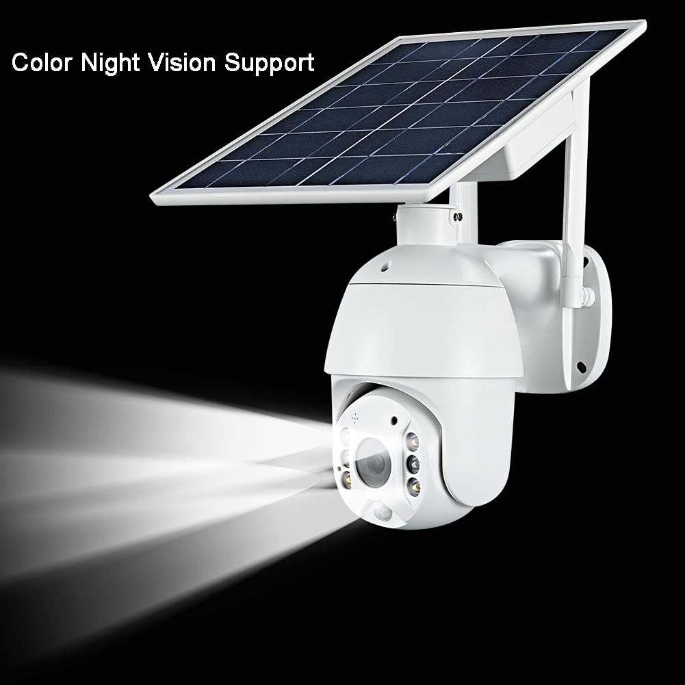 Alptop 100% Wire-Free Wireless Rechargeable Battery Solar Powered Outdoor 1080P Pan Tilt WiFi Security Camera PIR Motion Recording Two-Way Audio IP65