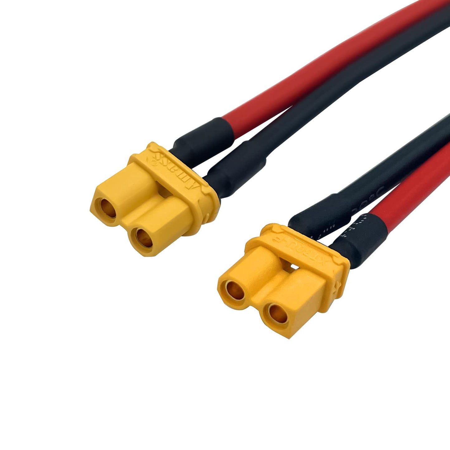 2pcs Amass XT30 U-F/M Male to Female Plug Extension Cable Lead Silicone Wire 16AWG Lithium Battery Plug Connector