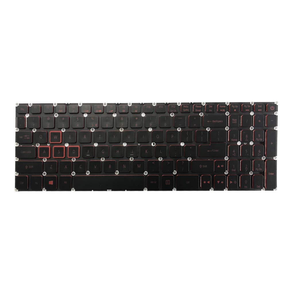 GinTai Laptop US Keyboard Red Lettering with Backlit Replacement for Acer Nitro 5 AN515-31 AN515-41 AN515-42 AN515-51 AN515-52 AN515-53 AN515-53-55G9