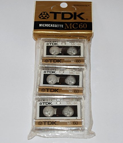 TDK D-MC60U3 Audio Microcassettes With Case - 60 MIN, 3 PK