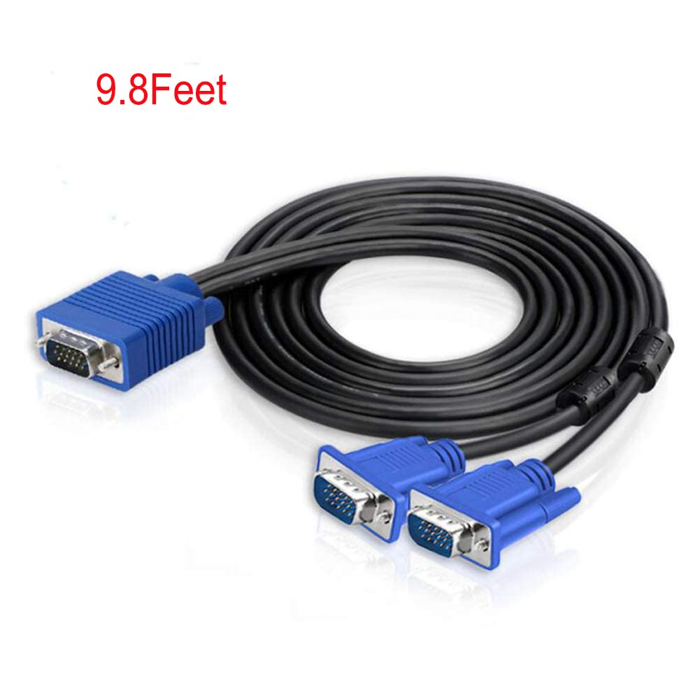 IT OSAYDE 9.8ft VGA SVGA HD Cable Male-to-Male Video Cable One-to-Two Split Screen Supports 1080P Full HD, Suitable for Projectors, HDTVs, Monitors