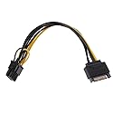 Atneway 15Pin SATA Male to 8pin(6+2) PCI-E Female Video Card Power Supply Adapter Cable,8 Pin PCIe to SATA 15 Pin Power Cable (20CM/8inch)