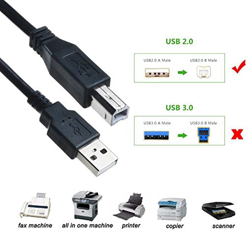 PwrON 6ft USB Cable Cord for Elmo TT-02 TT-02U TT-02s Projector XGA Document Camera