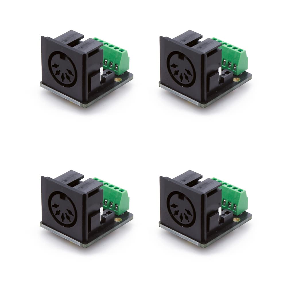 Treedix 4PCS Din 5 Female Connector Breakout Board PCB Mounted Type Audio Video Jack Connectors