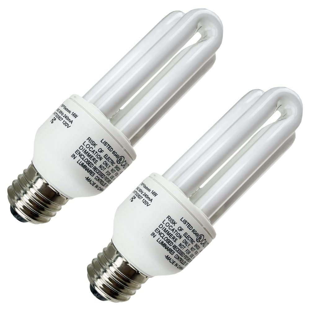 Replacement for GE 48240, FLE14TT3/2/827, 14 Watt, 2700K Soft White, E26 Base, TBX Compact Fluorescent Long Life Light Bulb (2 Pack)