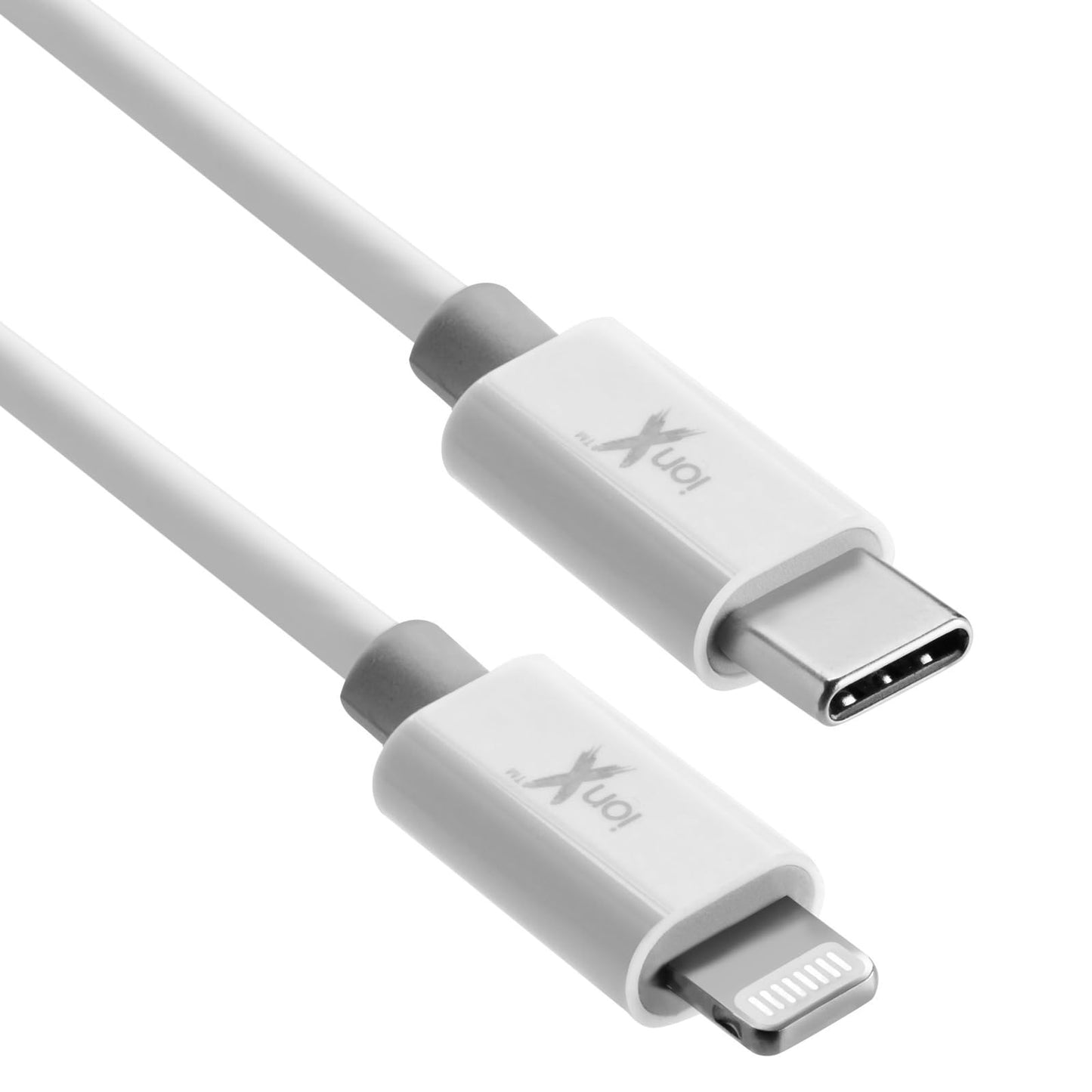ionX USB-C to Lightning Cable - 6.6 Ft, White - MFi Certified 60W PD Fast Charge & Sync