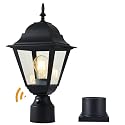 Windben Dusk to Dawn Outdoor Post Light,Waterproof Cast Aluminium Lamp Post Light Fixture,Post Lantern with Pier Mount Base,Matte