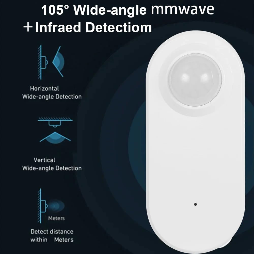 Haozee Smart Motion Sensor,Zigbee PIR Motion Sensor with Illuminance Value,High Sensitivity,Real-time Detection,Zigbee Hub Required,Support Home