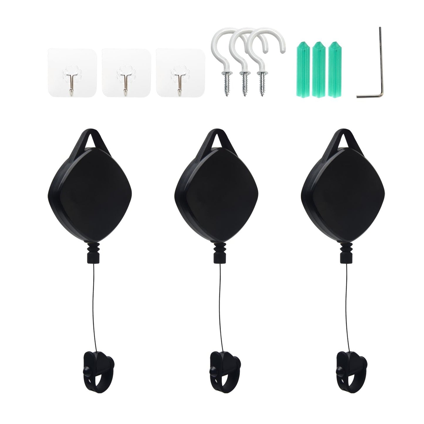 CALIDAKA VR Cable Management 3Packs Retractable Ceiling Pulley System Compatible with Oculu-s Rift S/Ps Vr/Viv E for Oculu-s Ques-t 2 VR Accessories