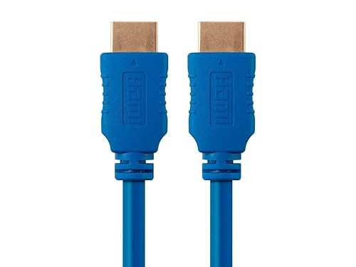 Monoprice 4K High Speed HDMI Cable - HDMI 2.0, 4K@60Hz, HDR, HDR10, Dolby Vision, 18Gbps, YUV 4:4:4, 28AWG, With Ferrite Cores, 1.5 Feet, Blue