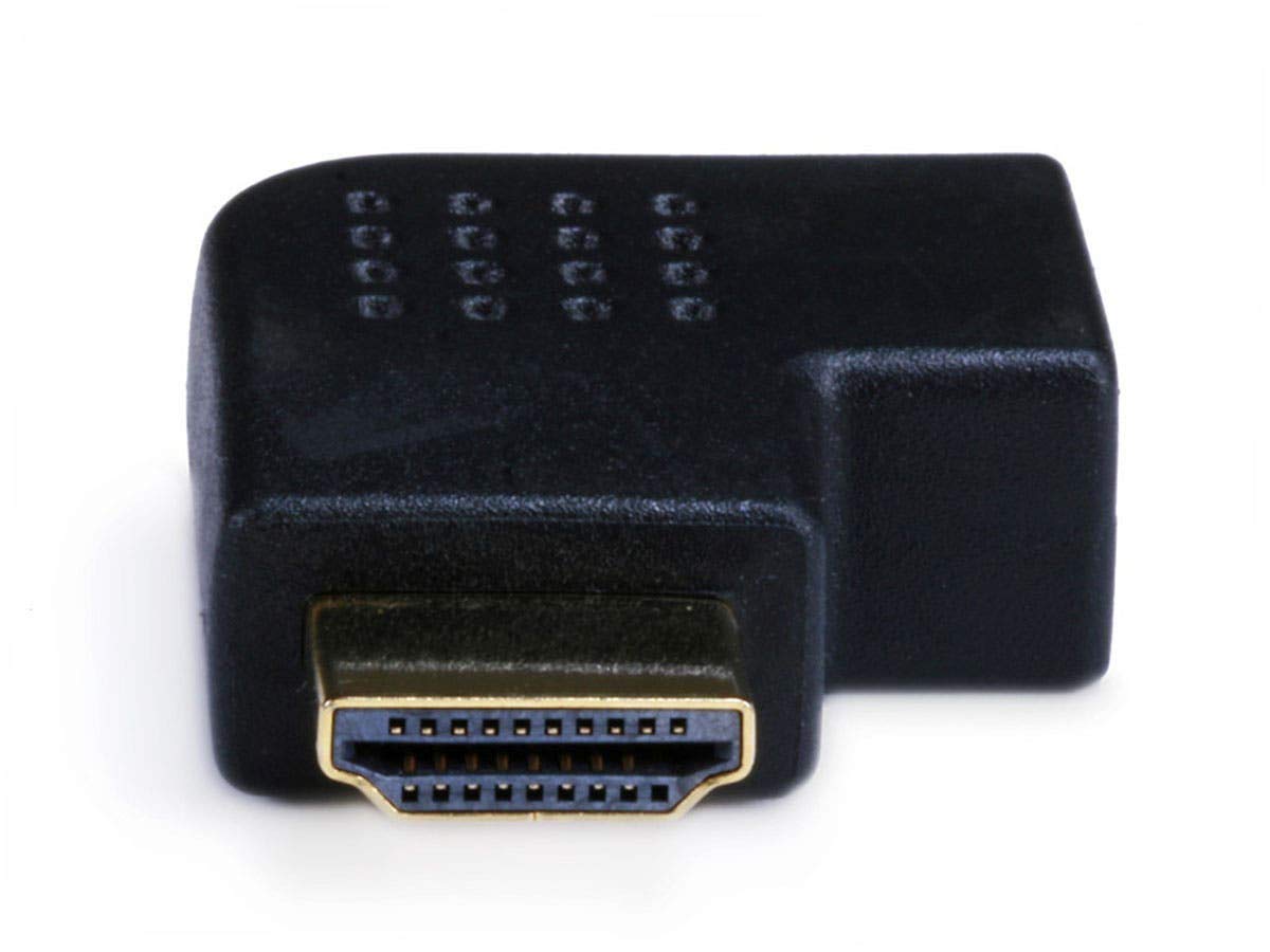 Monoprice HDMI Right Angle Port Saver Adapter (Male to Female) - 90 Degree - Vertical Flat Left
