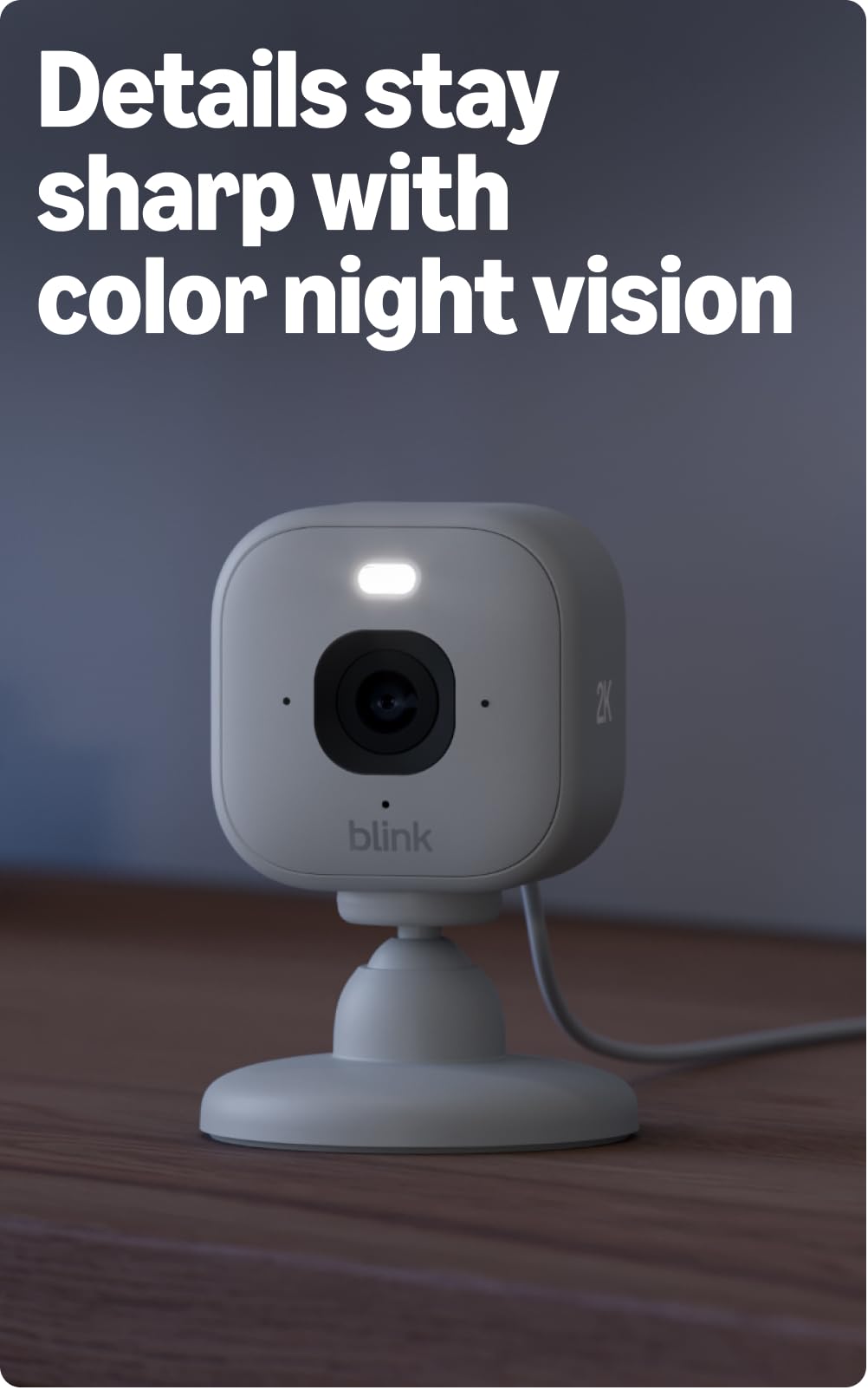 Blink Mini 2K+ (newest model) - Plug-in Home & Pet Indoor Security Camera with 2K video resolution, night vision, enhanced audio, motion detection - 2