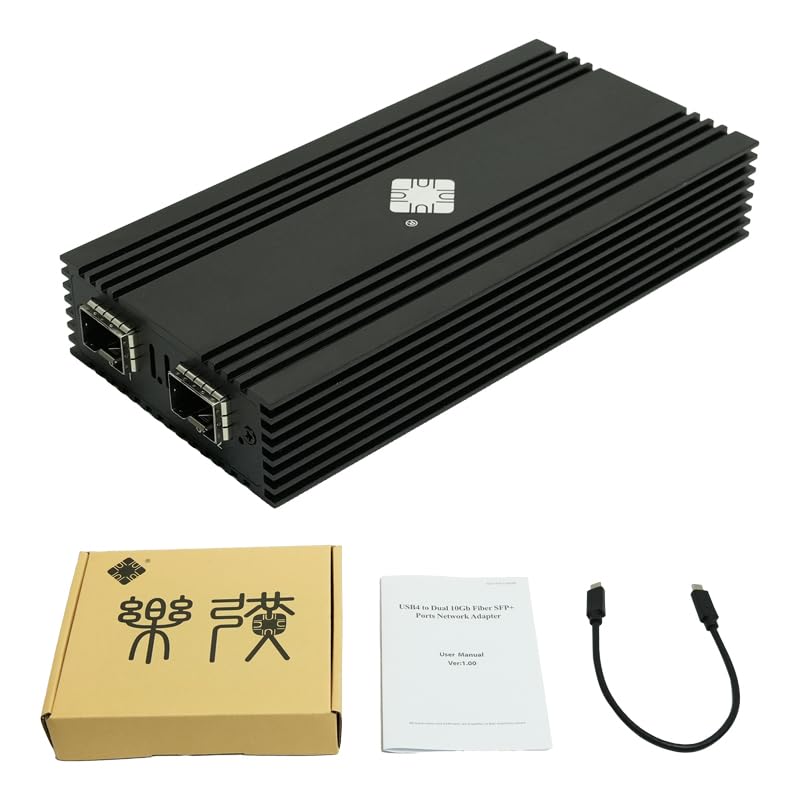 USB 4.0 Type-C 10G to Dual Fiber SFP+ Port Network Adapter