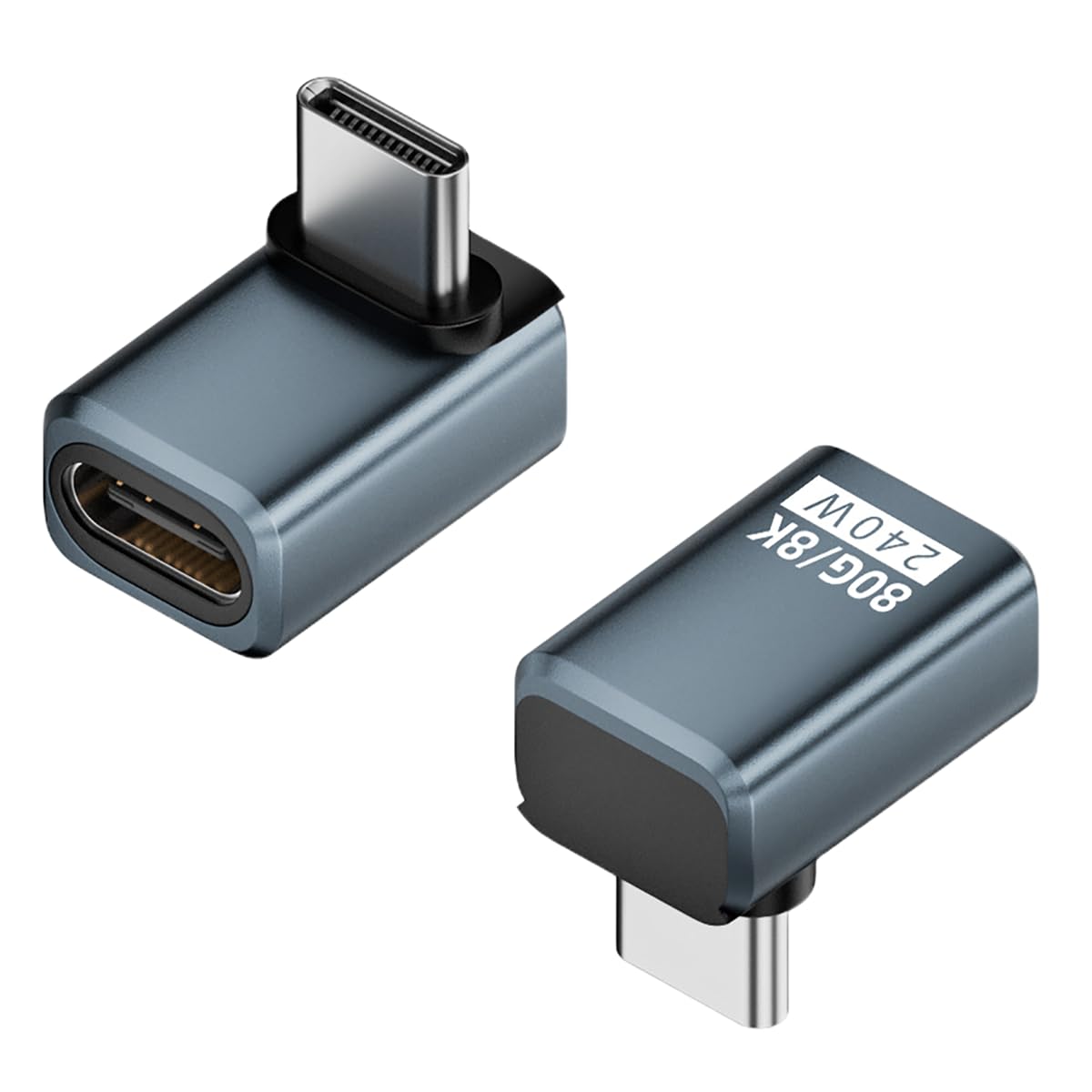 WITRN USB C Adapter PD 240W 80Gbps for Thunderbolt 5/4/3, Male to Female Extender USB4 2.0 L Shape Connector with 8K@60Hz 120Gbps Video for iPad…