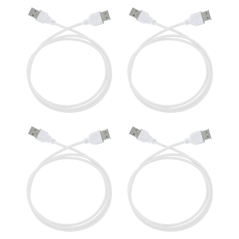Harper Grove USB Extension Cable, 3FT 4 Pack USB 2.0 A Male to Female Extension Cable, White, for USB 2.0 devies