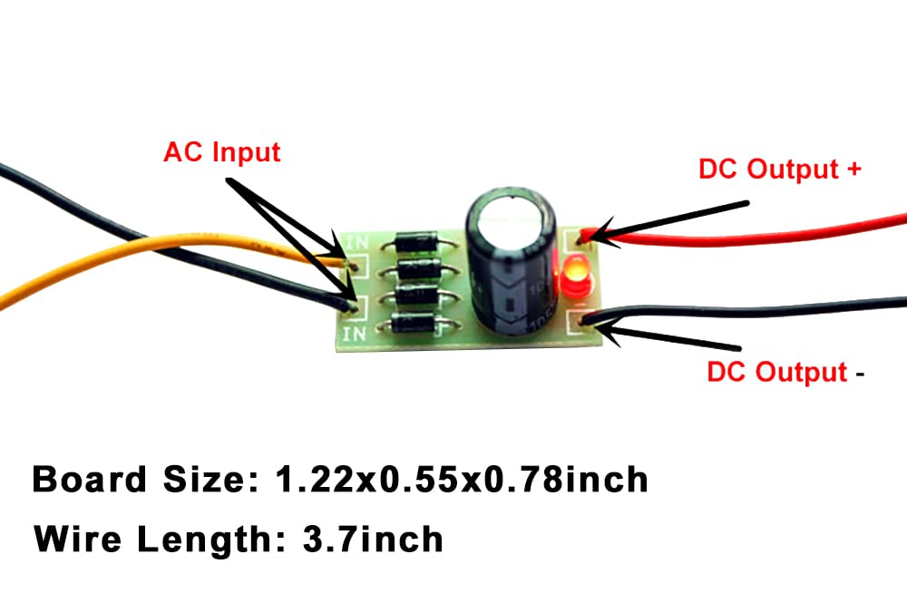 3Pcs AC-DC Converter 6V 12V 24V to 12V 6V Full Bridge Rectifier Filter Power Supply Module for Model Train Railroad LED, 1N4007 AC to DC Converter…