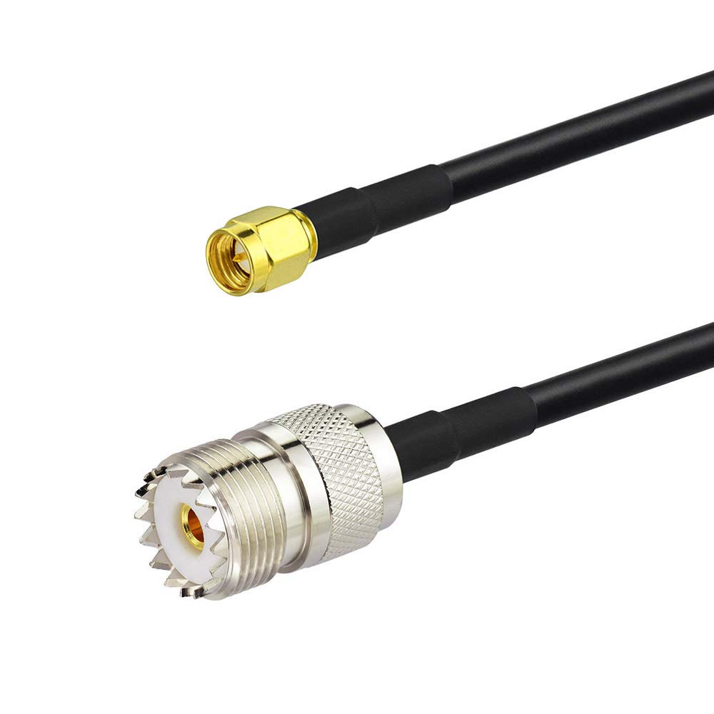BINGFU Ham Radio Antenna Adapter SMA Male to UHF SO239 Female RG58 Coaxial Jumper Cable 60cm 2 feet for Handheld Marine VHF/Two Way Radio RTL SDR