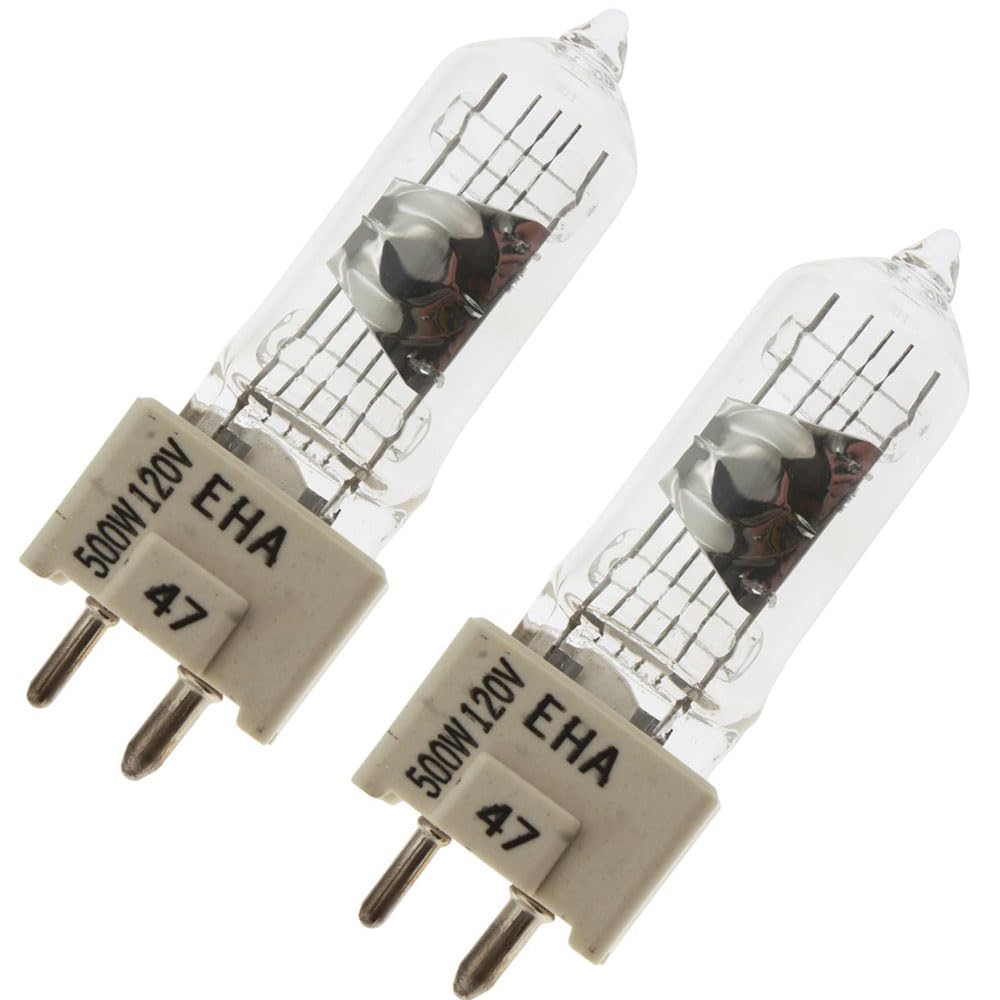 Replacement for GE EHA (MPC GE #37527), 500 Watt, 2-Pin, T6 Fiber Optics Overhead Projection Light Bulb (2 Pack)