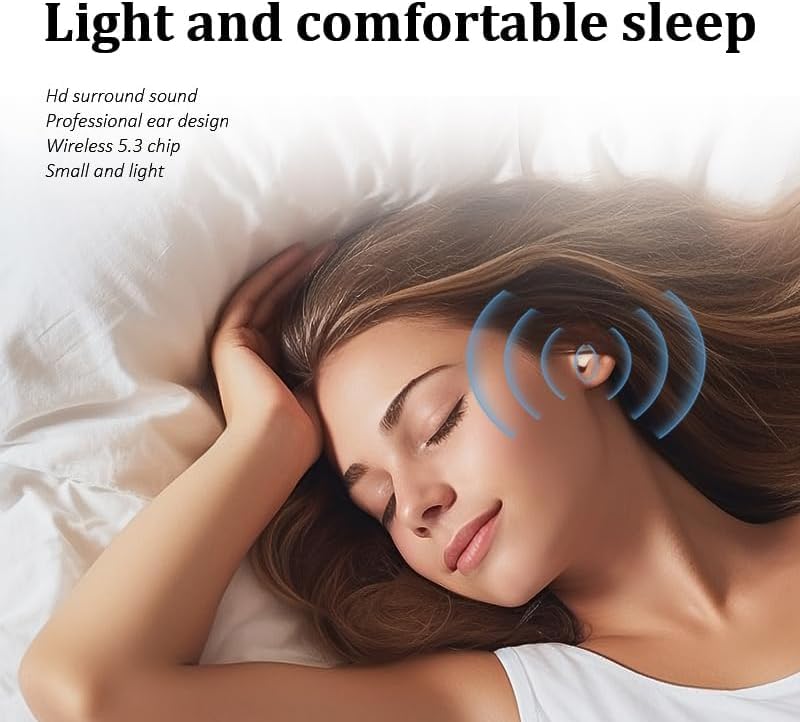 Honcas Mini Earbuds for Work and Sleep, Small Bluetooth 5.3 Headphones, 24 Hours Total Battery Life
