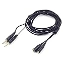 Rillpac 2pcs Extension Cable Headset Extend Cord for steelseries Siberia v2 Gaming Headphone Length 2m with 3.5 mm Headphone Splitter
