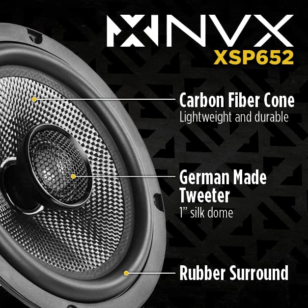 NVX® 6.5" Car Speakers 2-Way 6-1/2 inch Coaxial Speaker (Pair)