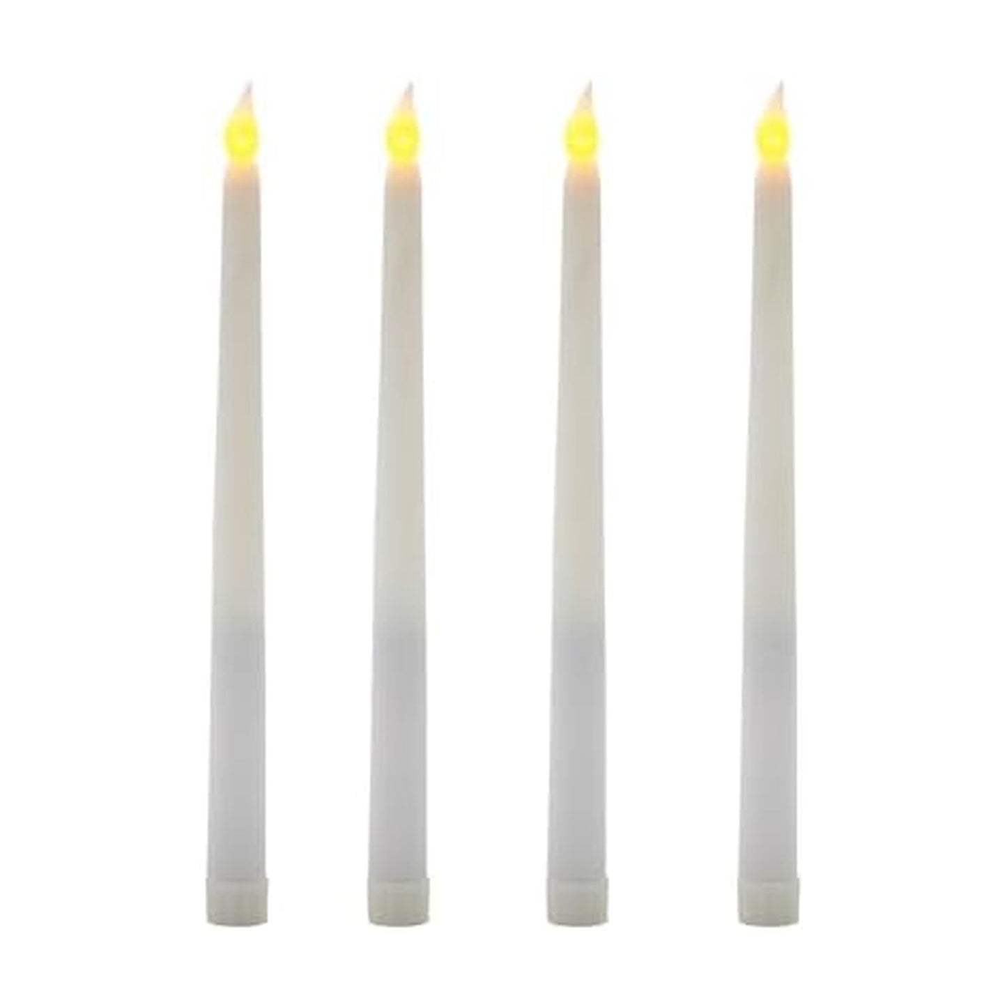 Mikasa LED Taper Candles, Flameless Candles, Set of 4, 11.8 Inch, White