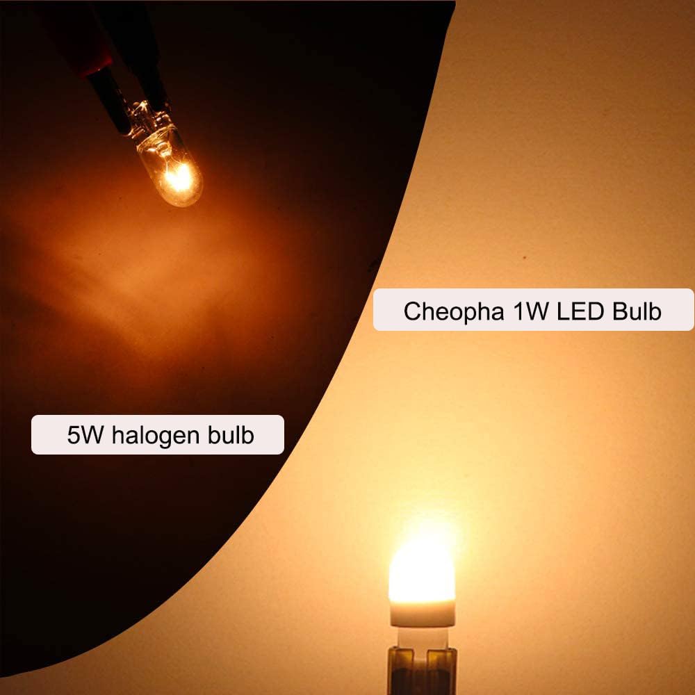 Cheopha T10 T5 Wedge Base Led Bulb 12V Landscape Bulb 1W 2700K 6-Pack