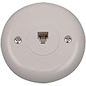 AUDIOVOX TP248WHN Round Wall Phone Jack, White